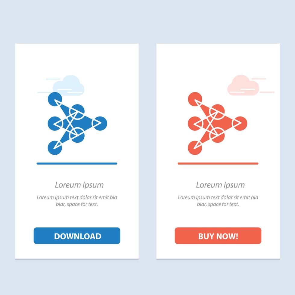 Learning Deep Algorithm Data  Blue and Red Download and Buy Now web Widget Card Template vector