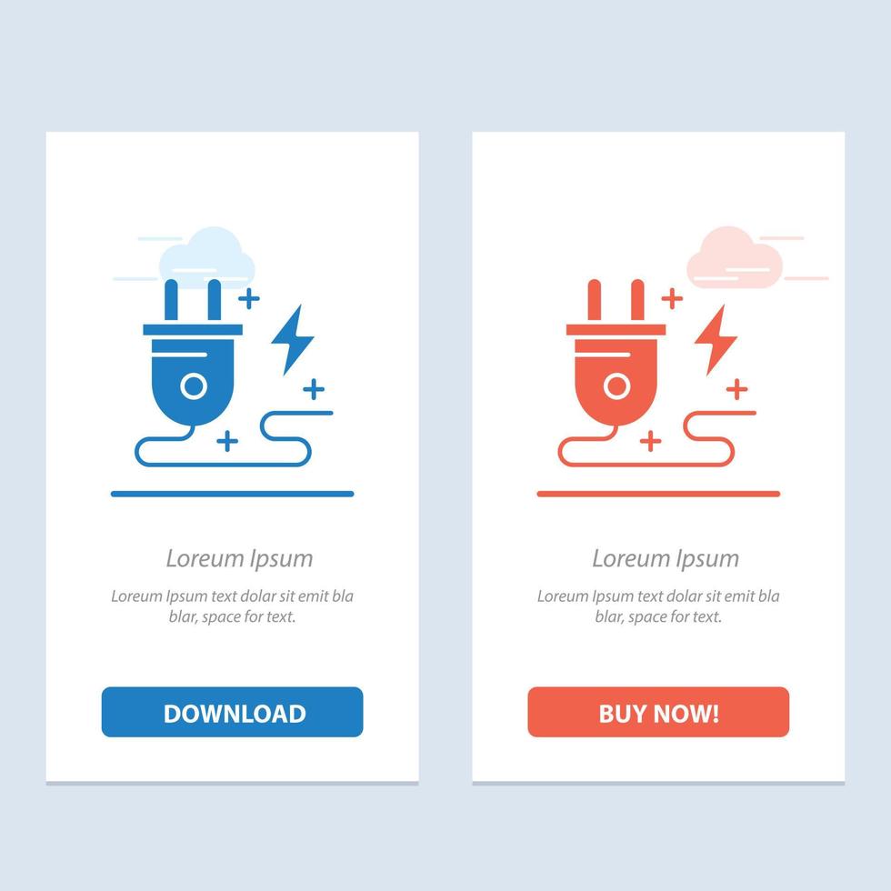 Energy Plug Power Nature  Blue and Red Download and Buy Now web Widget Card Template vector