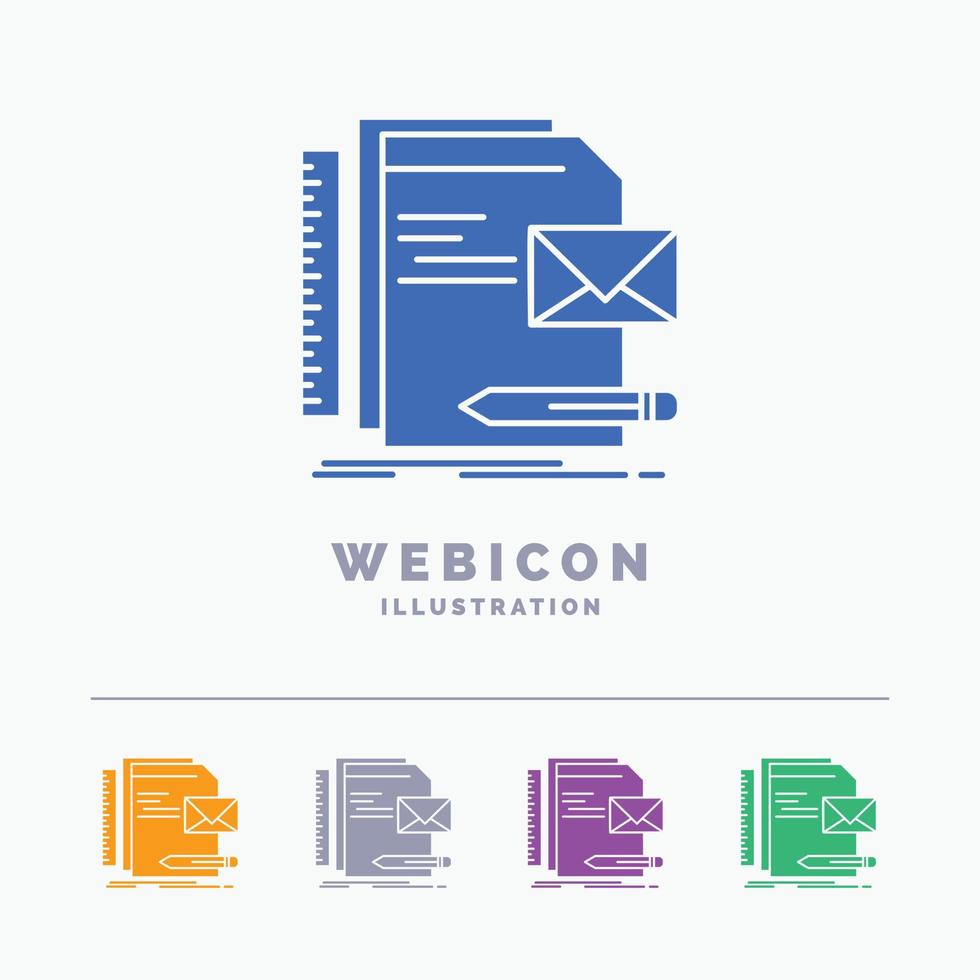 Brand. company. identity. letter. presentation 5 Color Glyph Web Icon Template isolated on white. Vector illustration