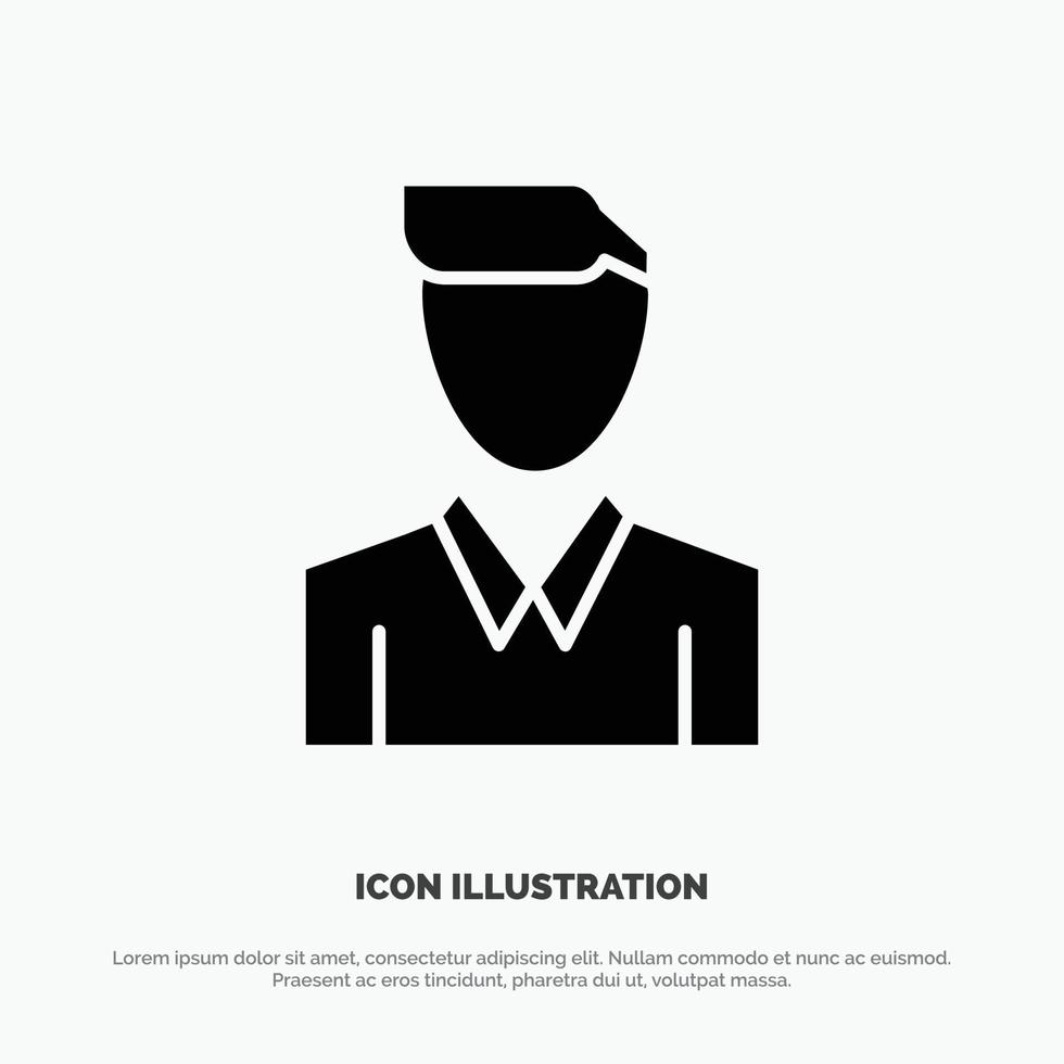 Account Human Man Person Profile solid Glyph Icon vector