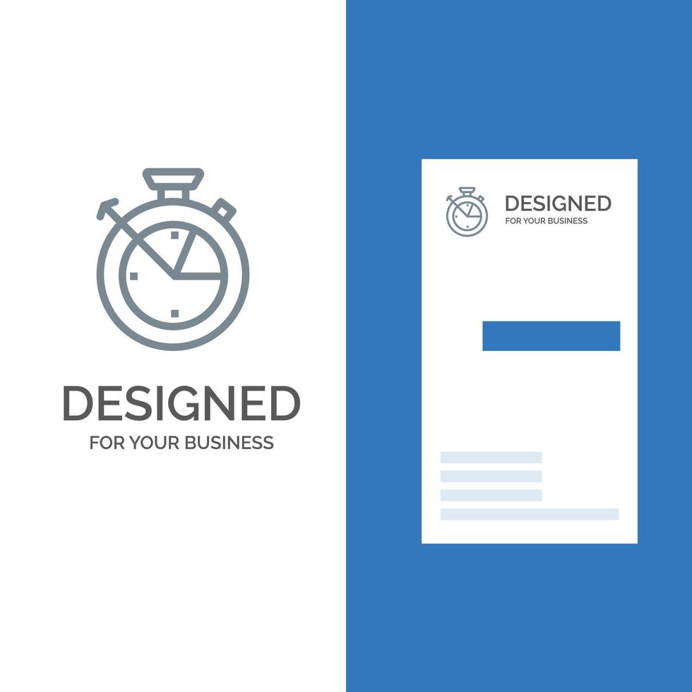 Measure Time Clock Data Science Grey Logo Design and Business Card Template vector