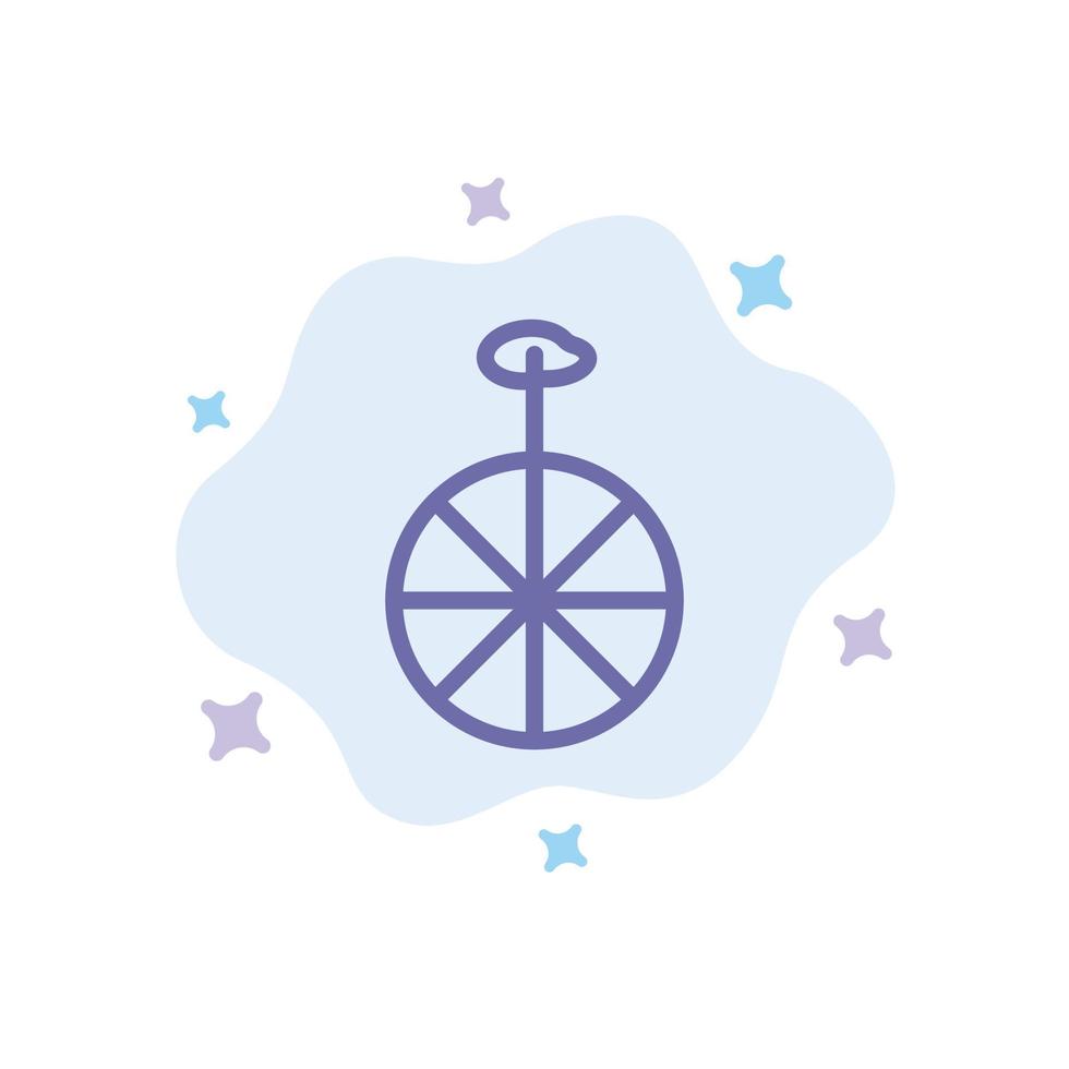 Wheel Cycle Circus Blue Icon on Abstract Cloud Background vector