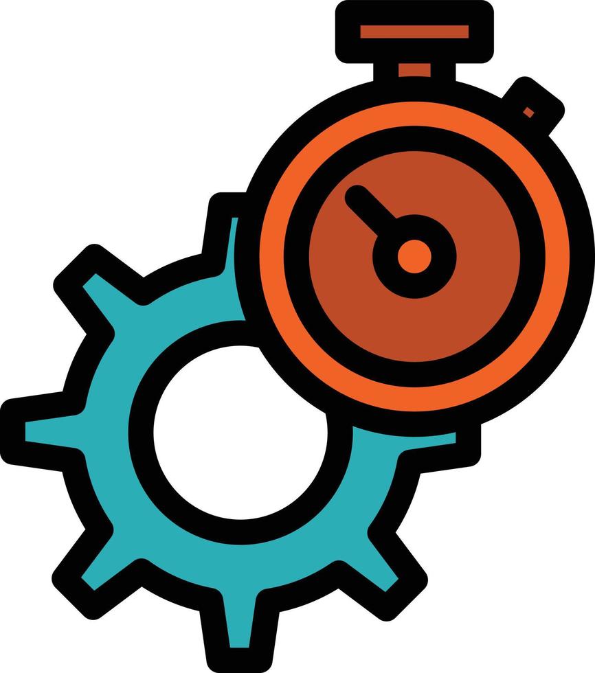Timer Time Gear Setting Watch  Flat Color Icon Vector icon banner Template