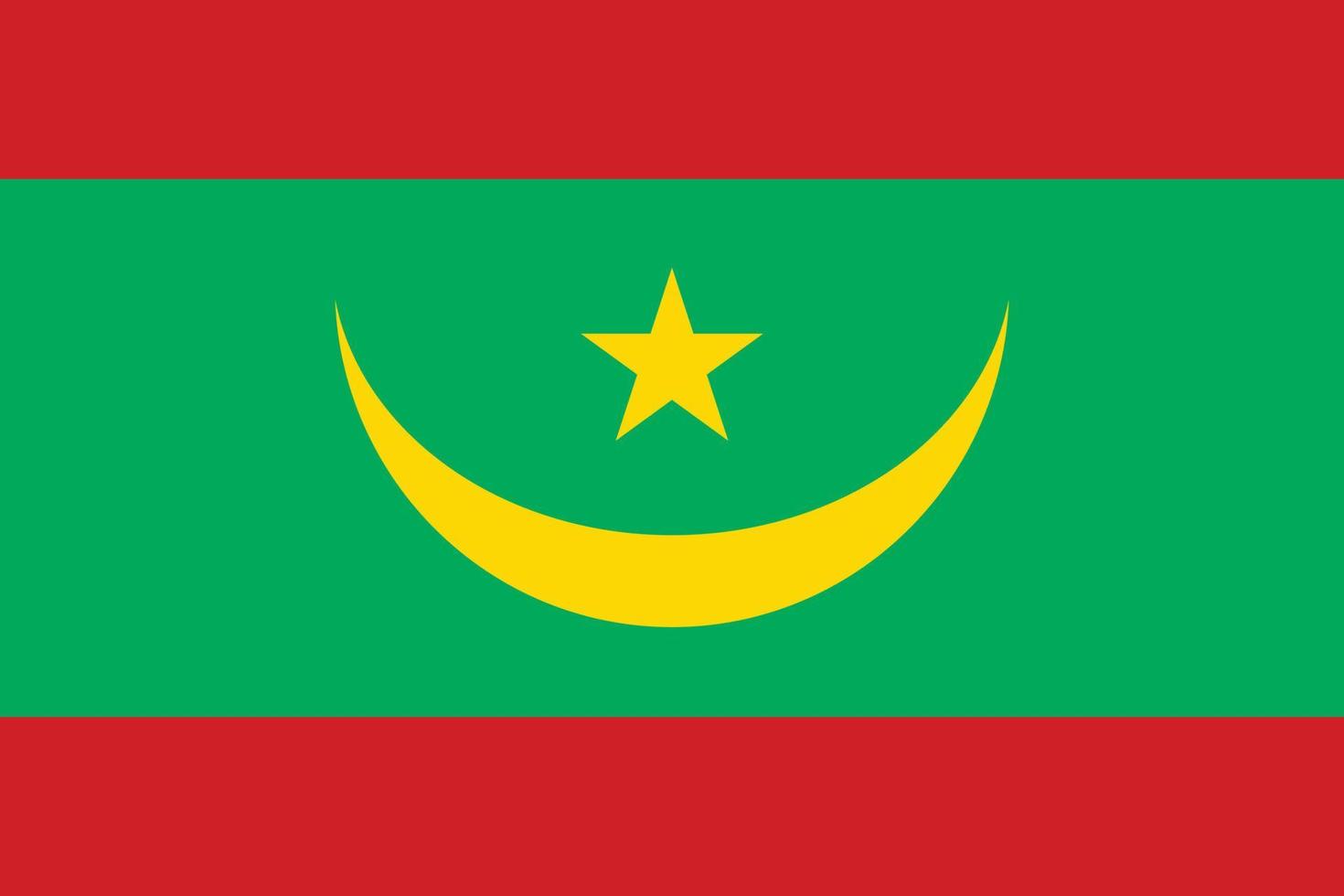 The National flag of Mauritania vector illustration