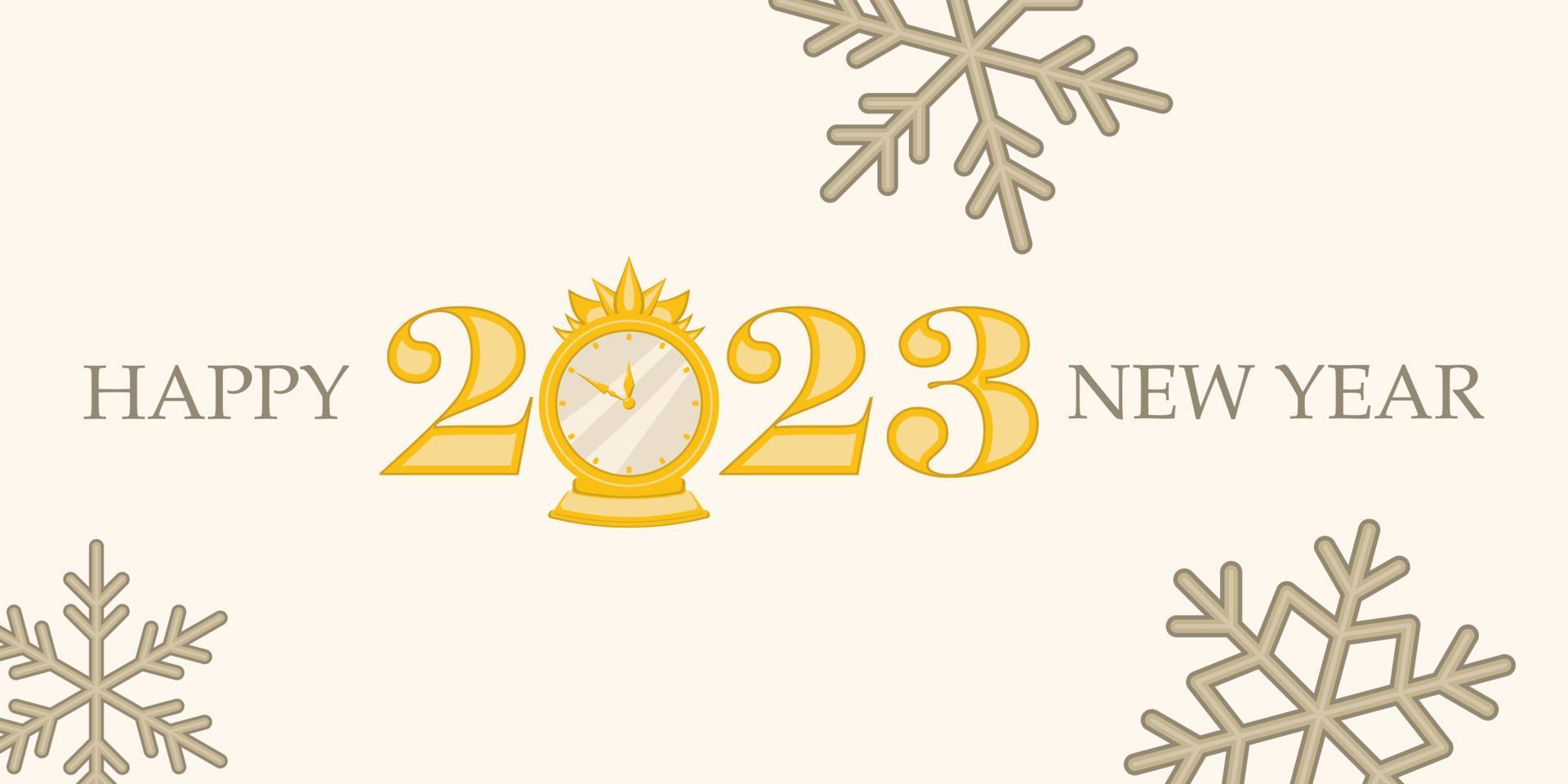 Happy New Year 2023 banner with snowflakes. vector illustration