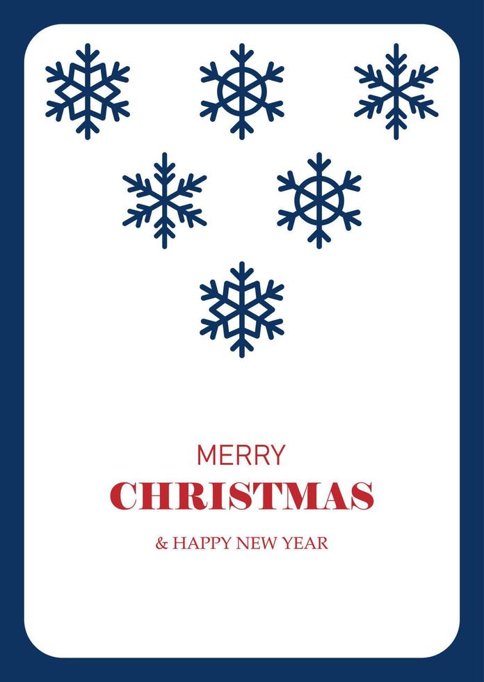 a simple Merry Christmas and New Year card with snowflakes. vector illustration