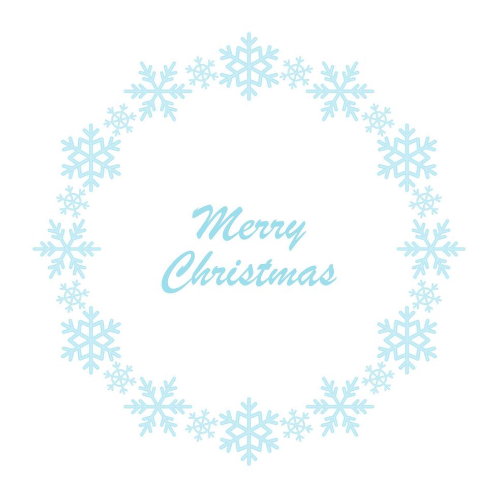 Round frame with snowflakes. vector illustration