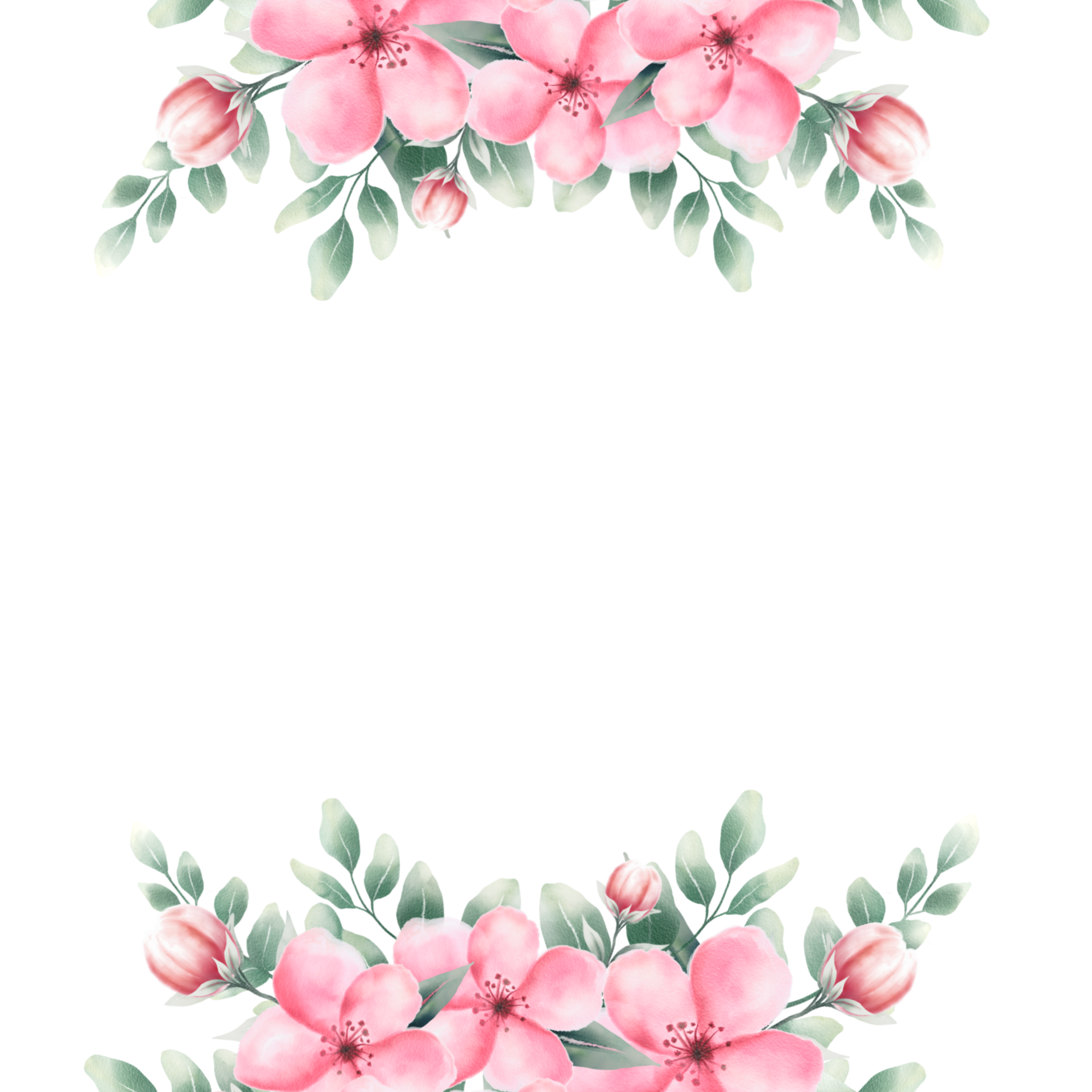 Watercolor pink flower frame 13219599 png 43 off