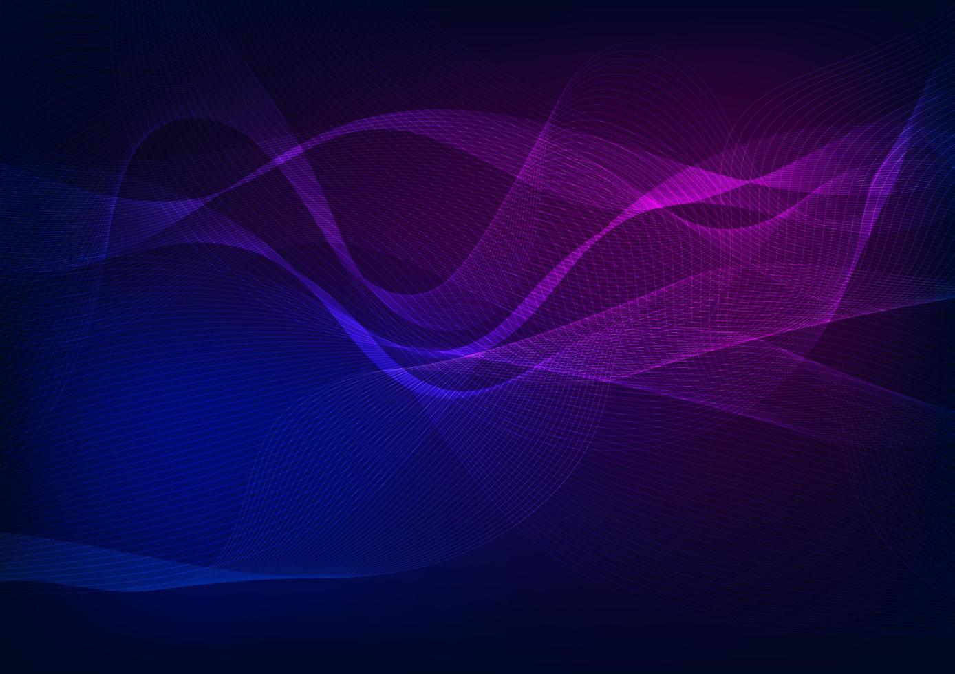 Abstract wave and dots technology background with light, Network connection structure concept. vector