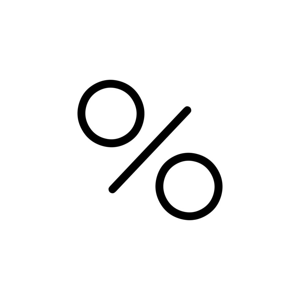 percent sign vector icon design in black modern style