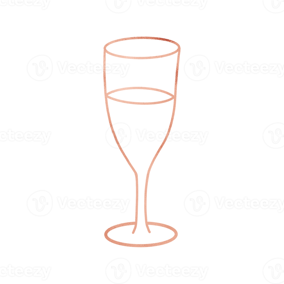 koper metalen wijn glas geschetst png