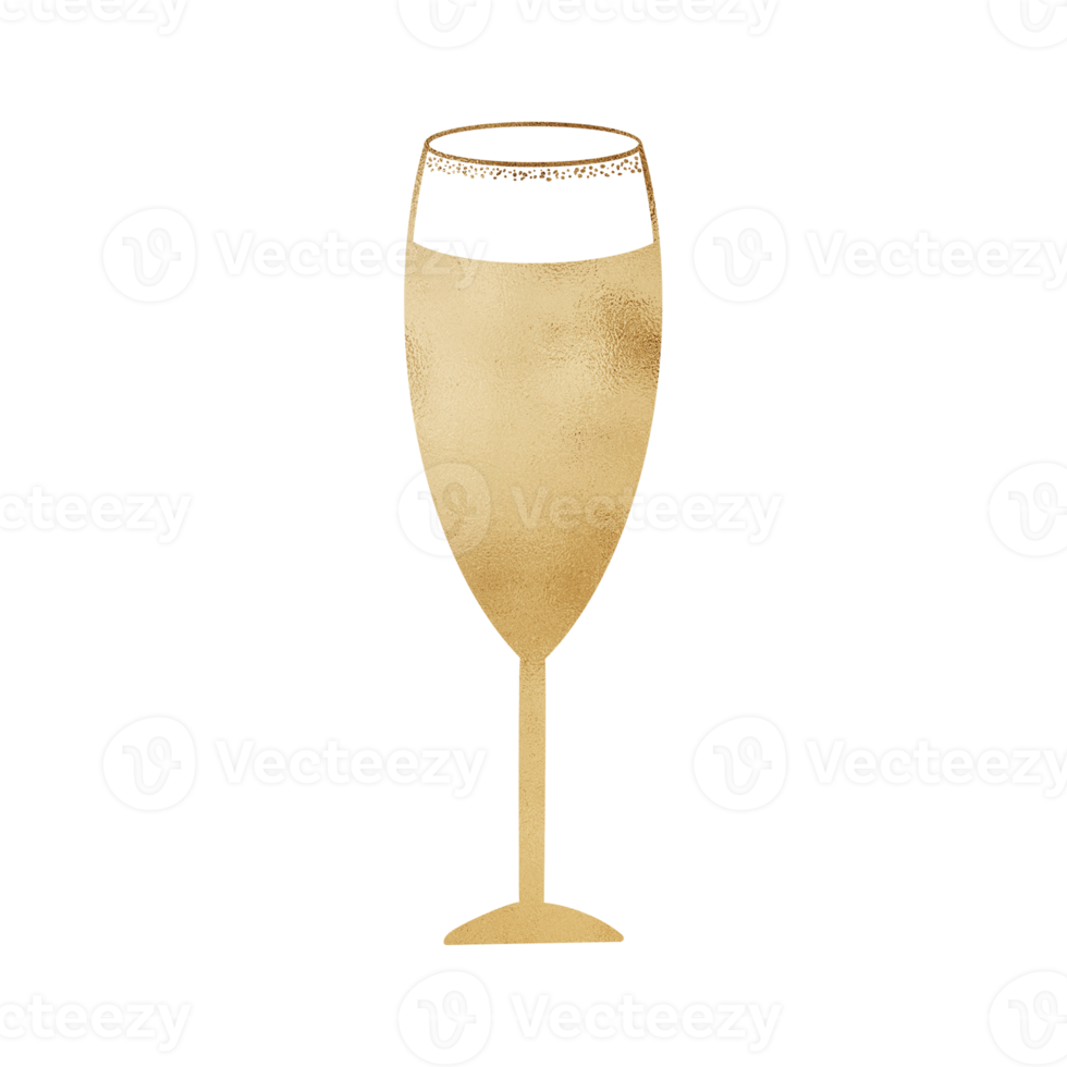 Gold Metallic Wine Glass png