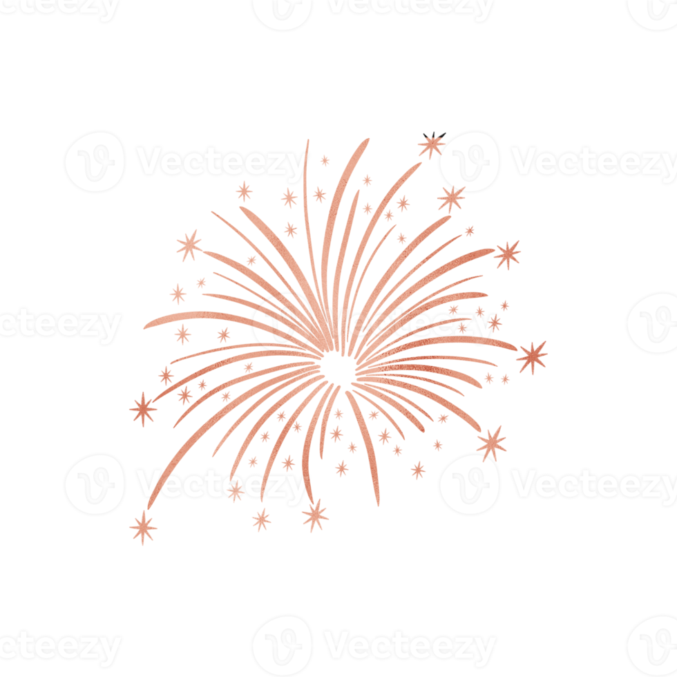Copper Metallic Sparkle Firework png