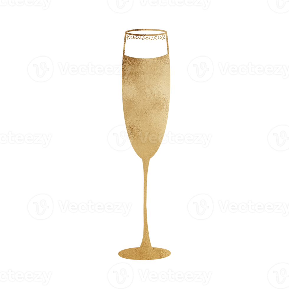 copo de vinho metálico dourado png