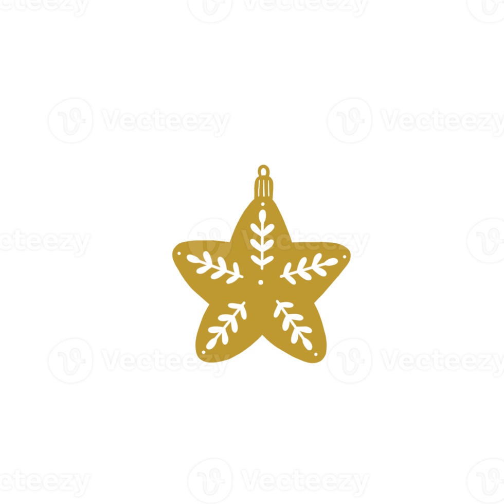 goldene weihnachtssternverzierung png