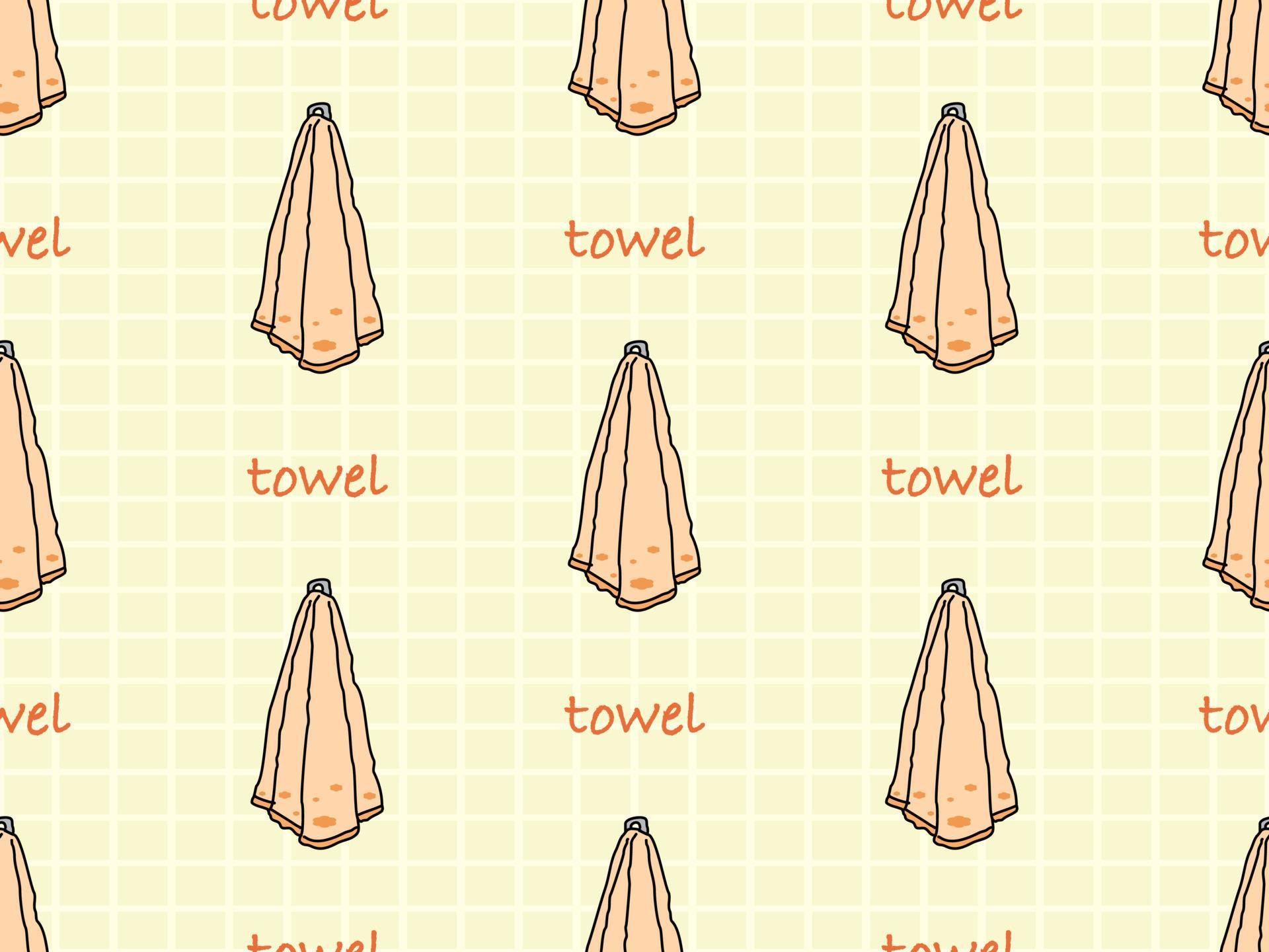 Towel cartoon character seamless pattern on yellow background 13219783