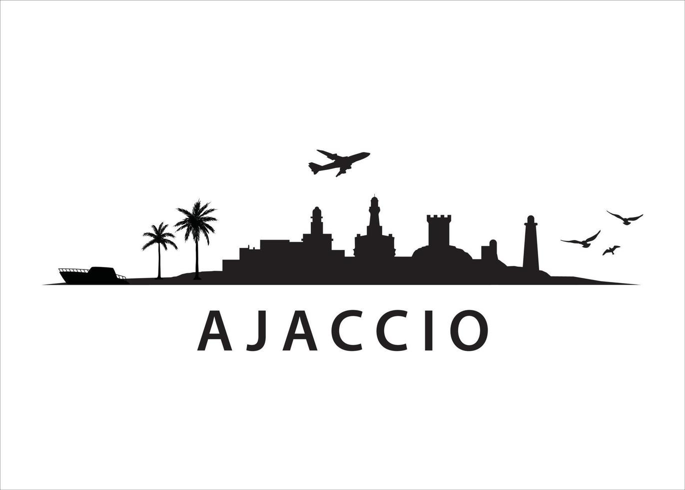 Ajaccio, Capital of Corsica French island. Skyline City Landscape vector