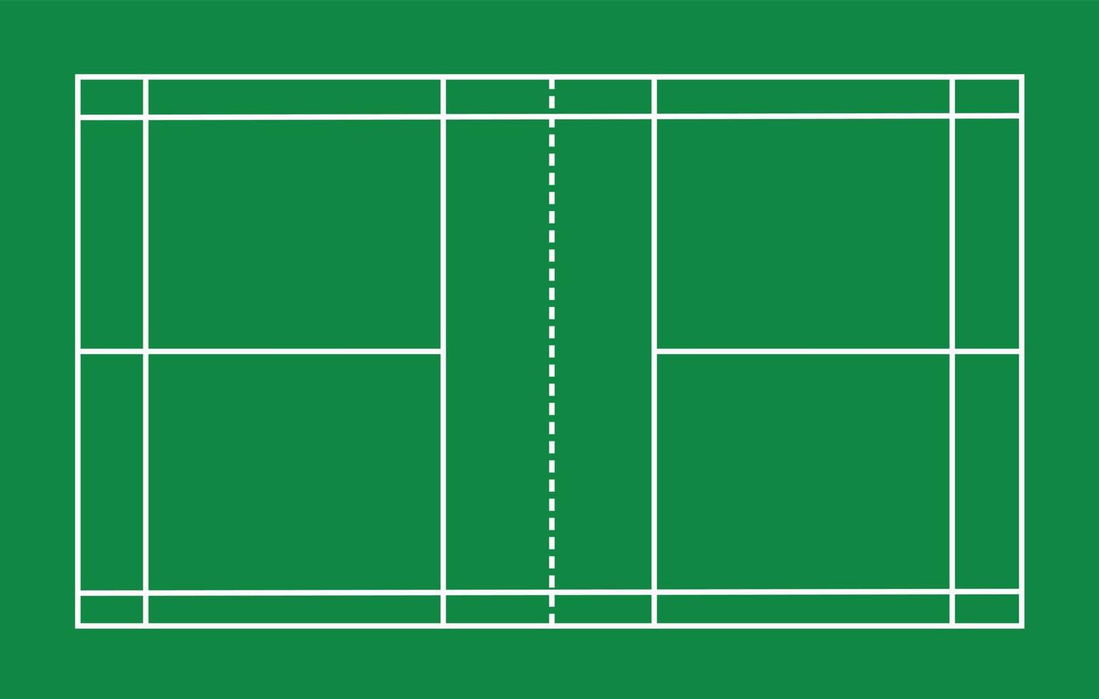 cancha de bádminton verde sobre fondo blanco. signo de la cancha de bádminton. símbolo de la corte verde. estilo plano vector