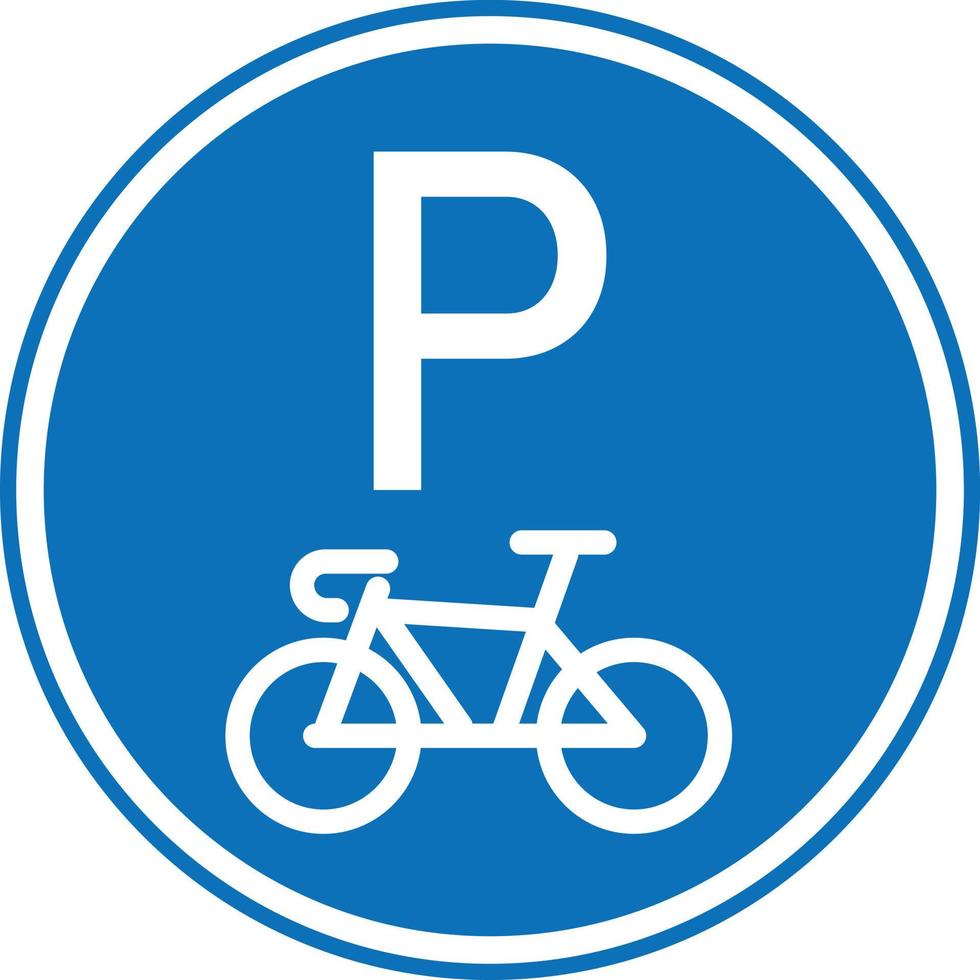 parking only for bicycle. only bicycle road parking sign. Parking sign with bicycle symbol. flat style. vector
