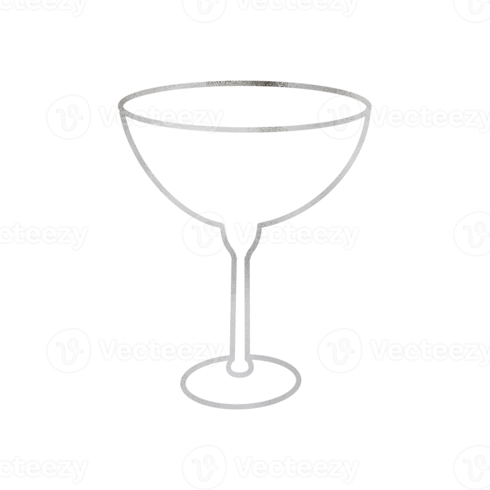 silbermetallisches Weinglas umrissen png