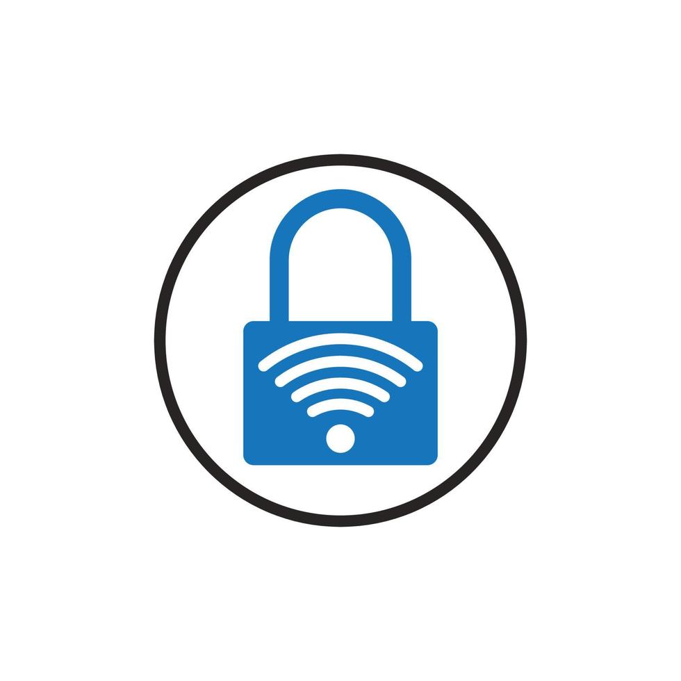 locked wifi signal icon vector