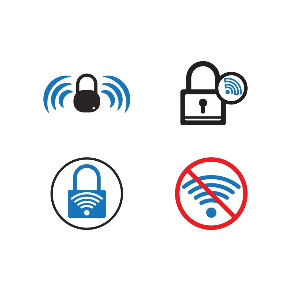 locked wifi signal icon vector