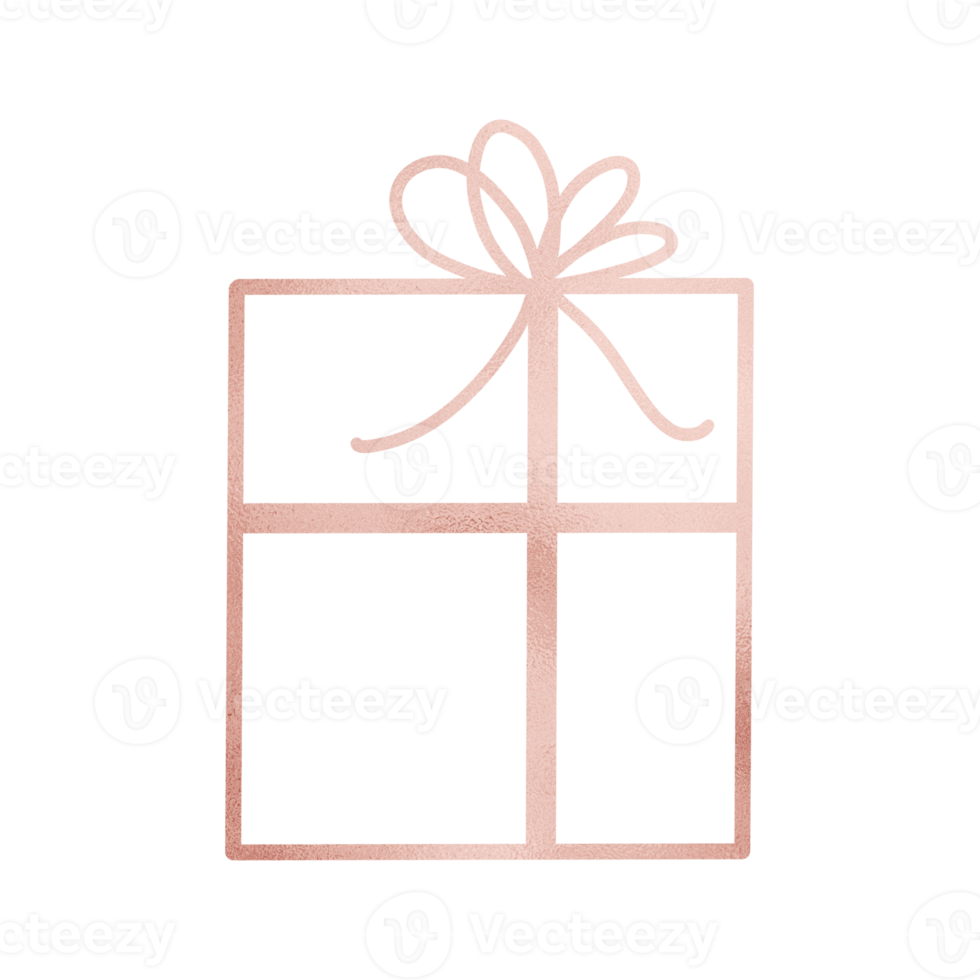 Pink Gift Box Outlined 13219924 PNG