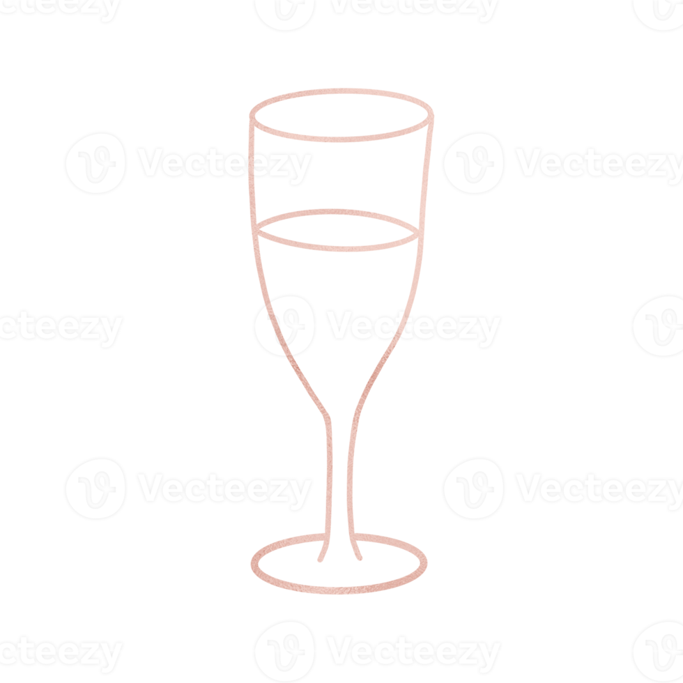 verre à vin métallique en or rose décrit png