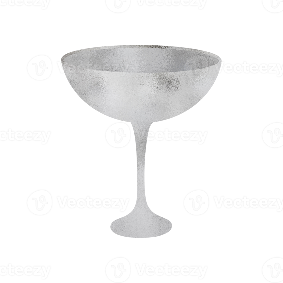 Copa de vino metalizada plateada png