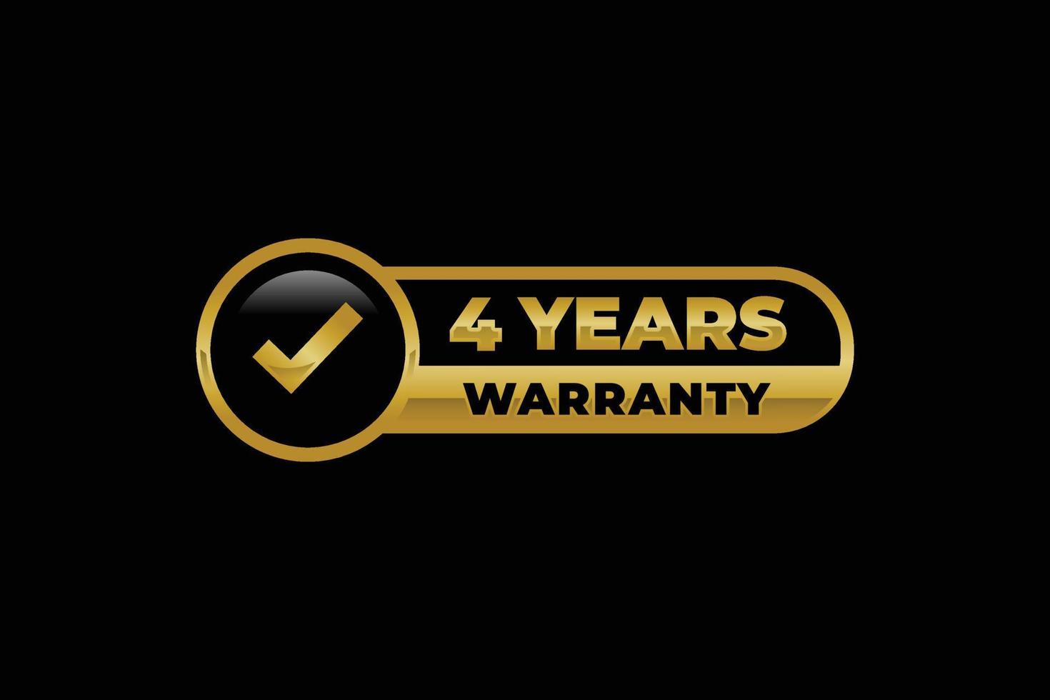 Four years warranty stamp label vector