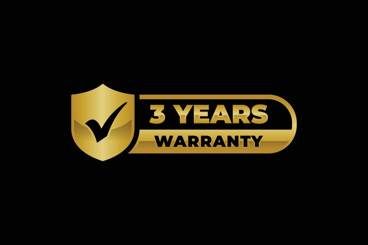 Three years warranty stamp label vector