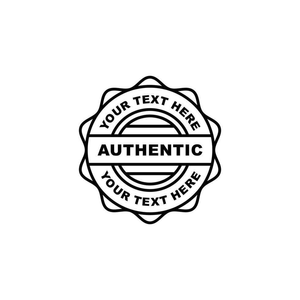 Authentic stamp seal icon vector illustration