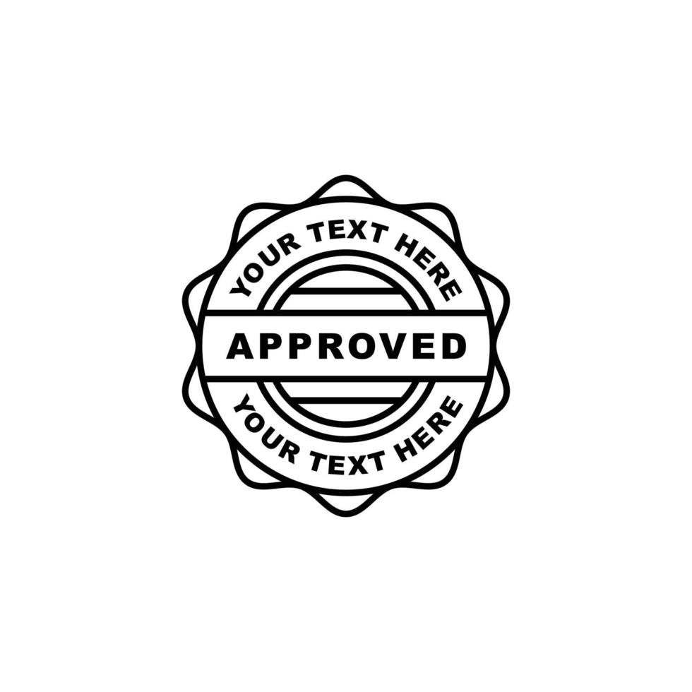 Approved stamp seal icon vector illustration