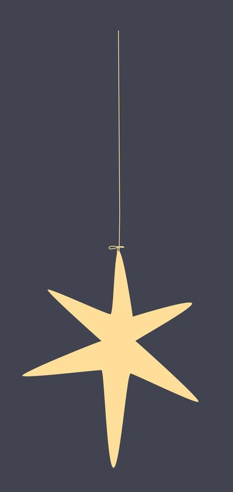 Hexagram star Christmas light. Merry xmas decoration flat design. vector