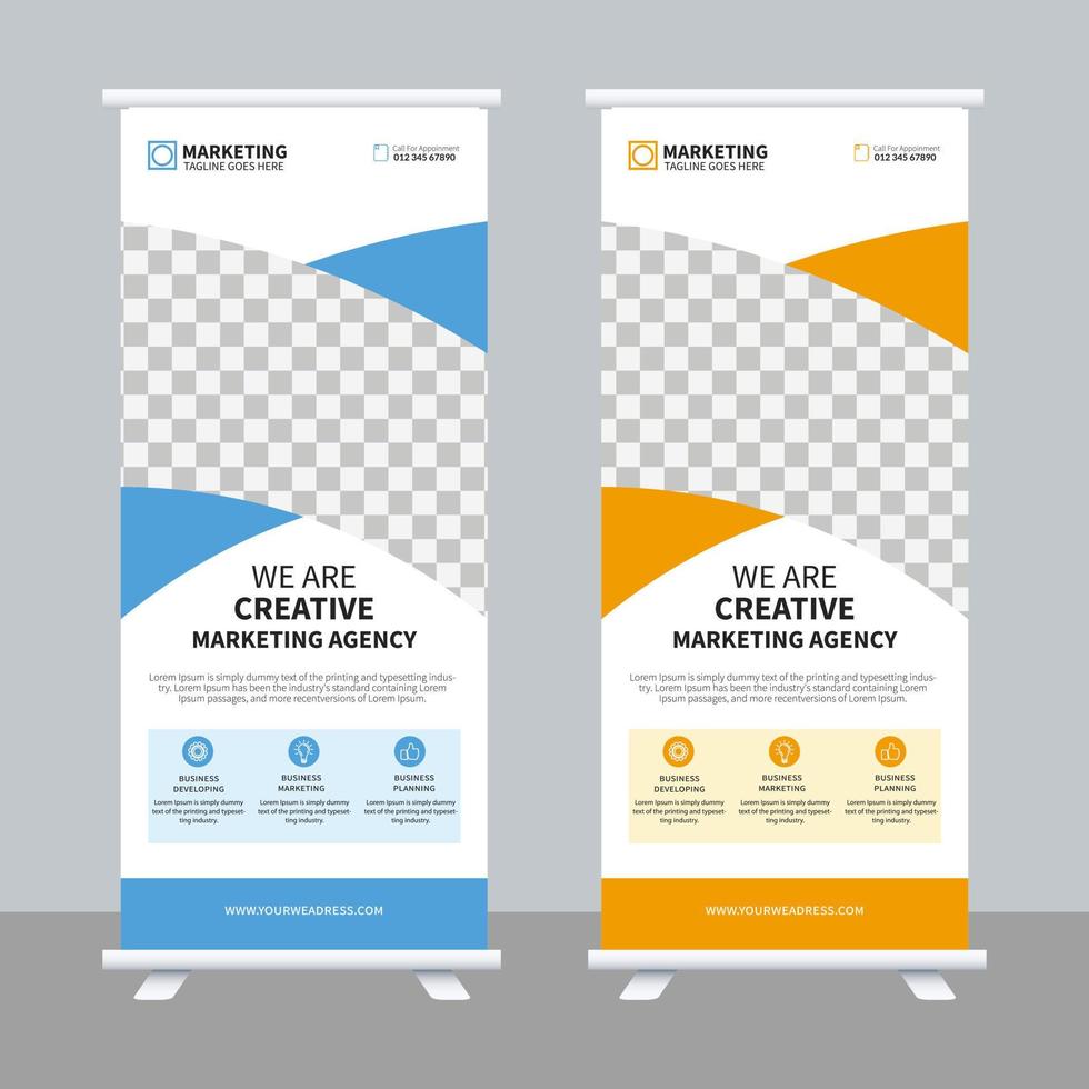 Roll up Banner Design Vector Template