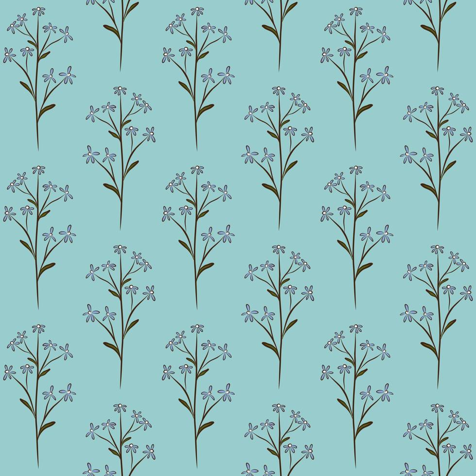 fondo transparente de vector azul menta con flores silvestres de nomeolvides azul claro