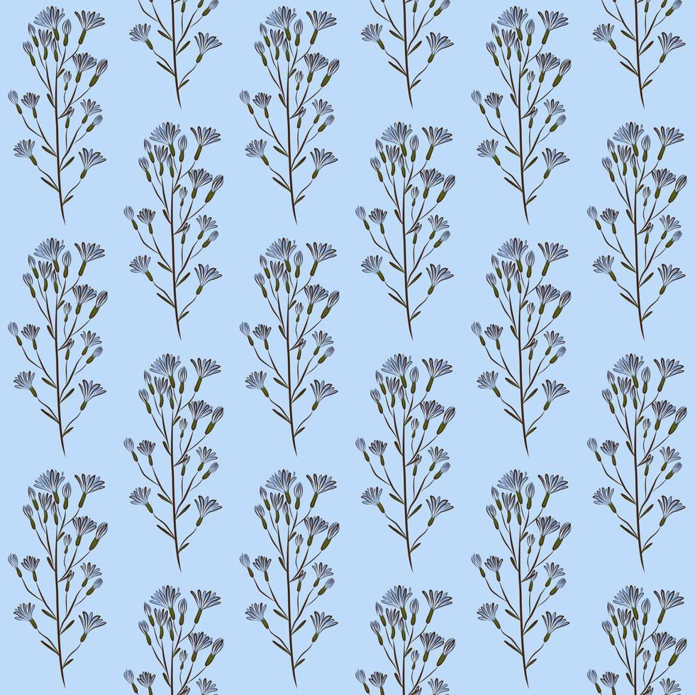 fondo transparente de vector azul claro con flores silvestres de color azul claro de tártaro molokan