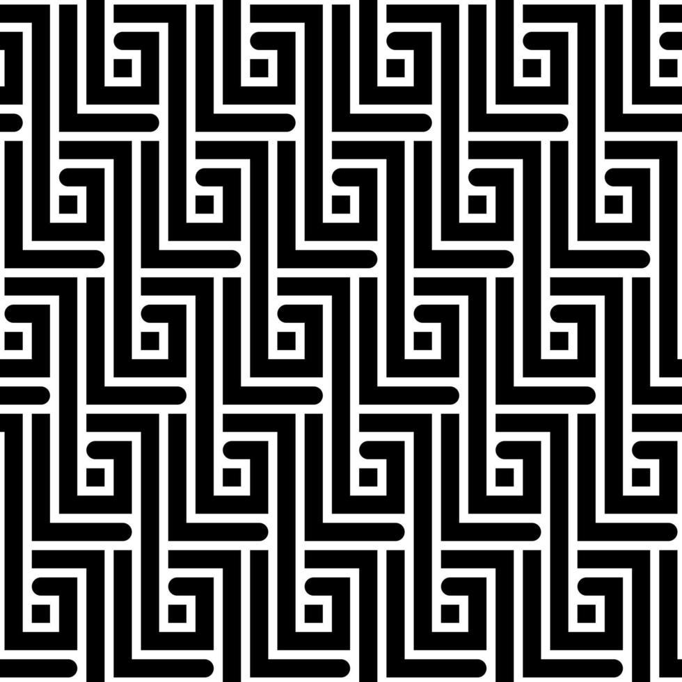 WHITE ABSTRACT SEAMLESS PATTERN WITH BLACK RECTANGULAR ZIGZAGS IN VECTOR