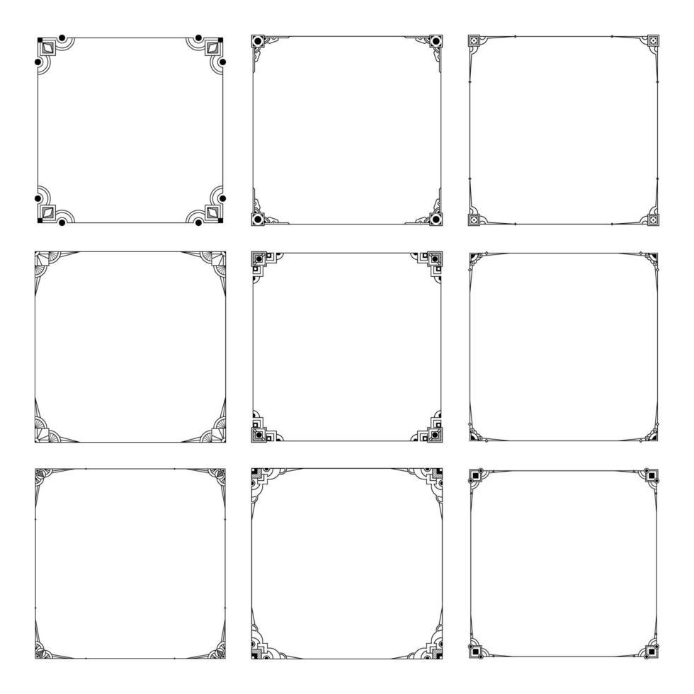 Set of Elegant Square Border vector