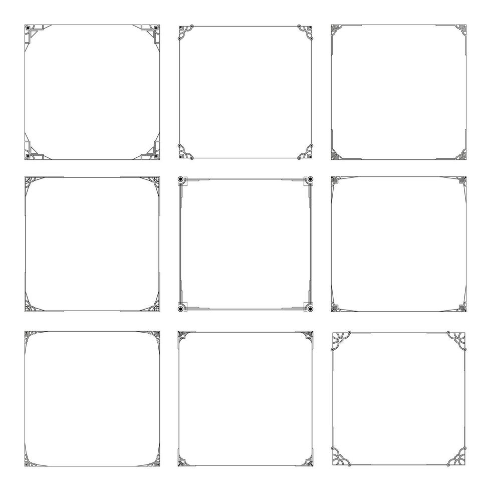 Set of Elegant Square Border vector