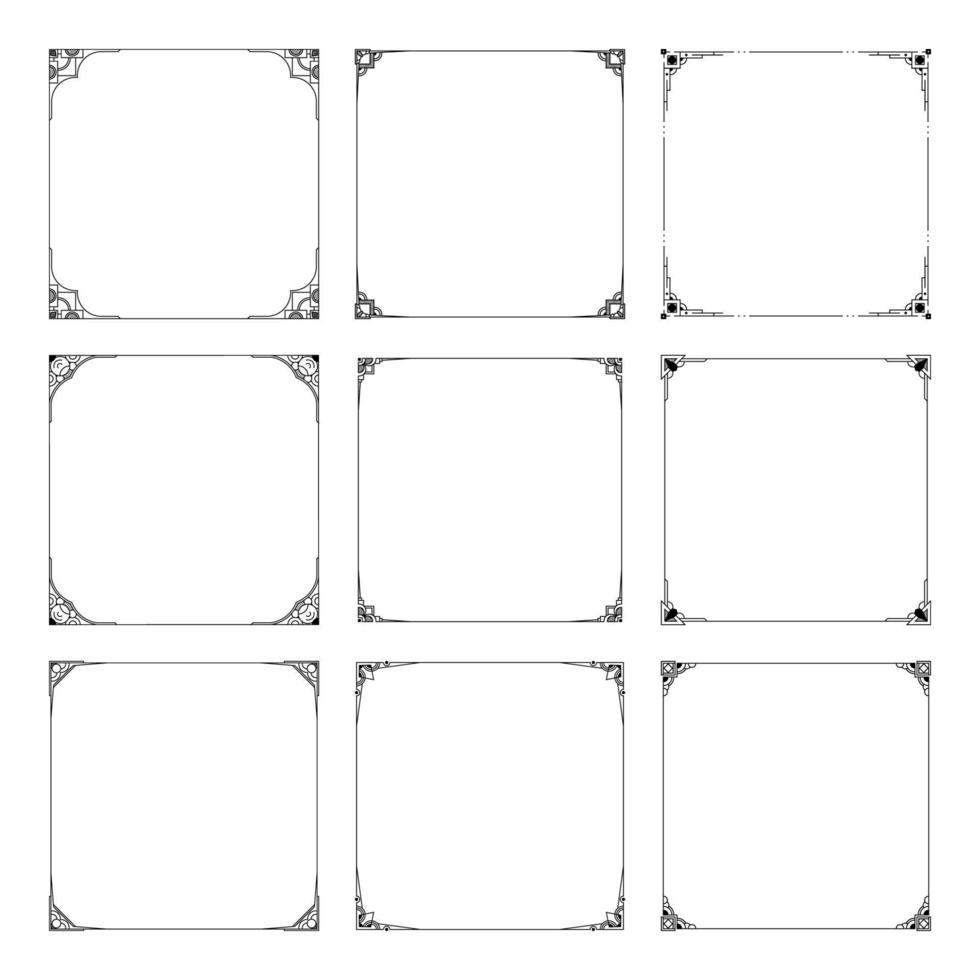 Set of Elegant Square Border vector