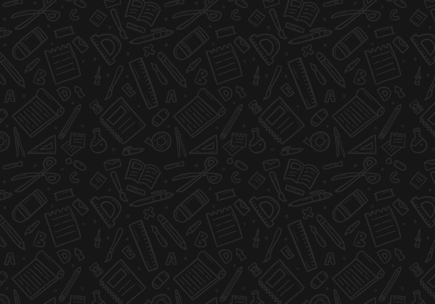 doodle school things background pattern vector