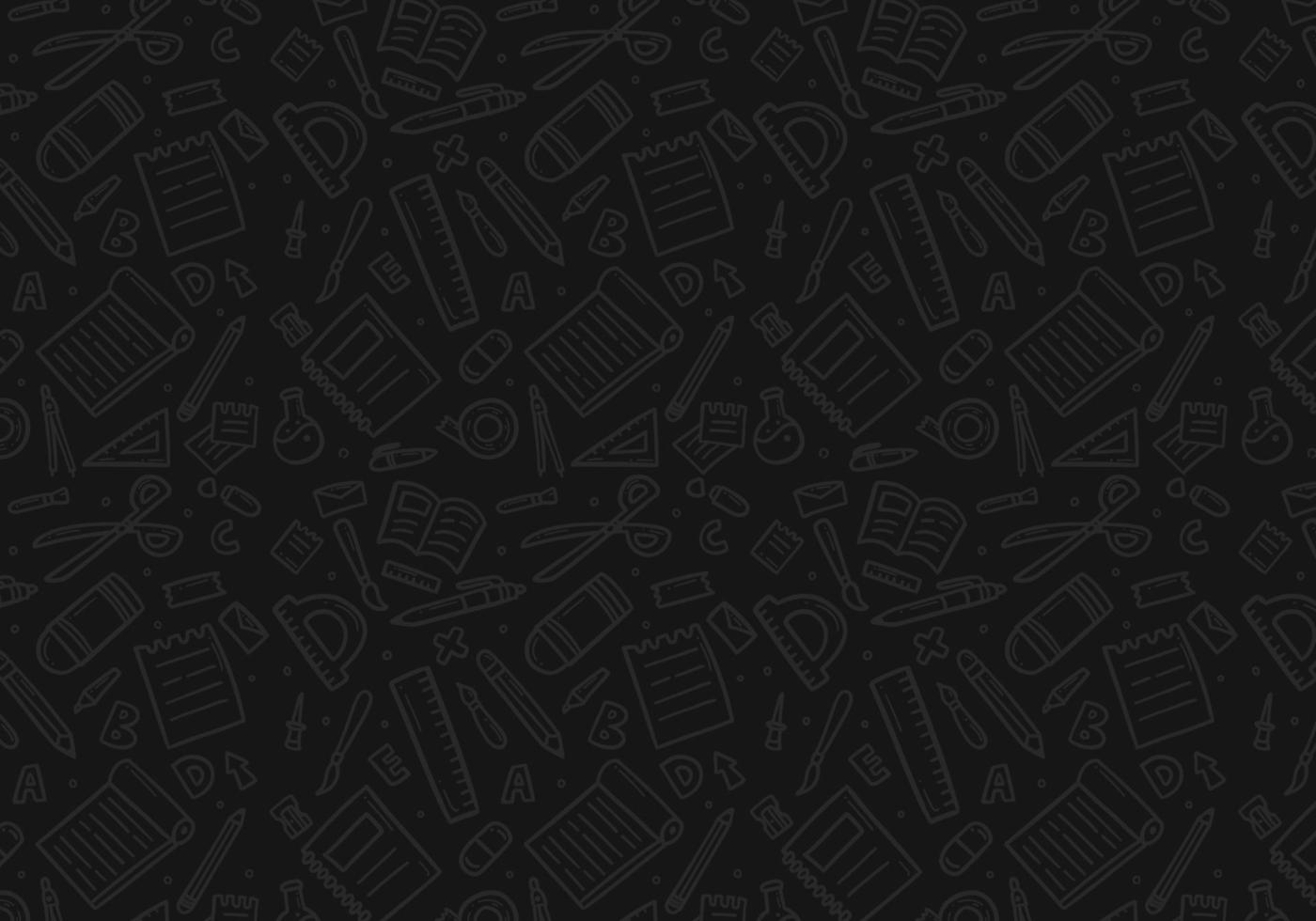 doodle school things background pattern vector