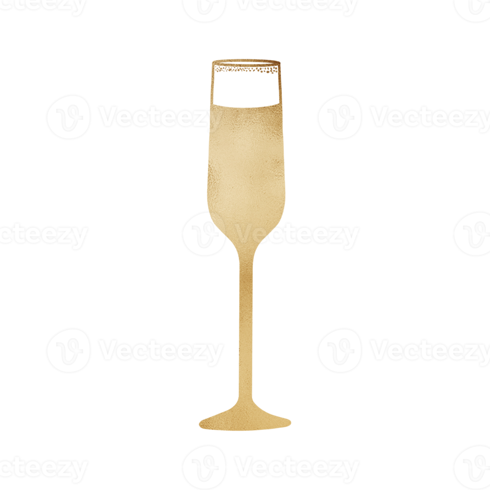 Gold Metallic Wine Glass png