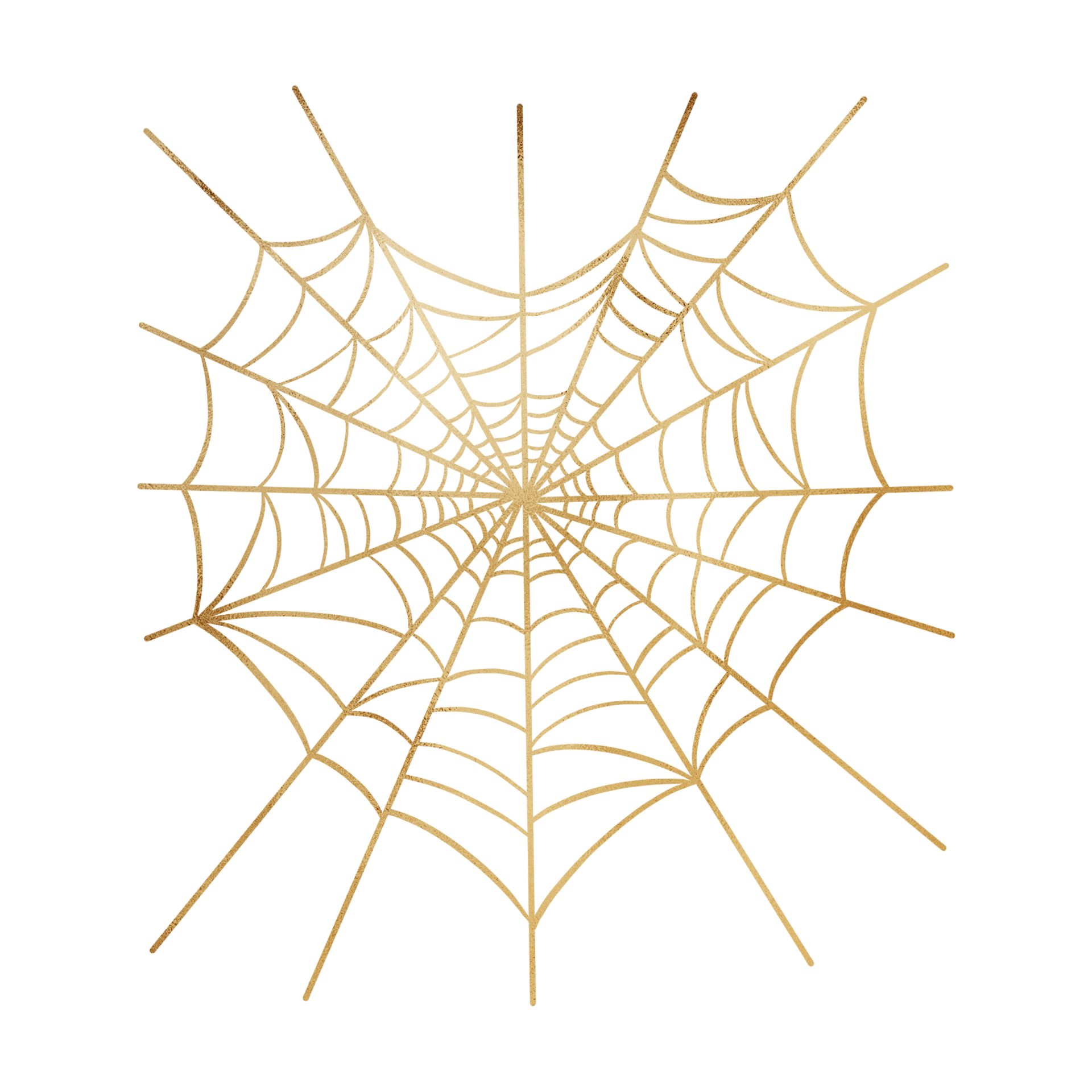 Golden Metallic Heart Spider Web 13220131 PNG