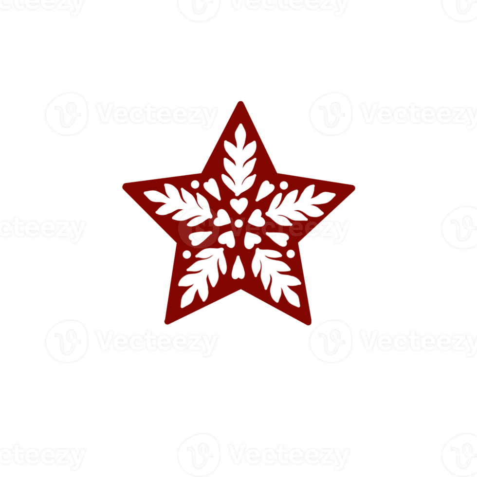 Red Christmas Star Topper png