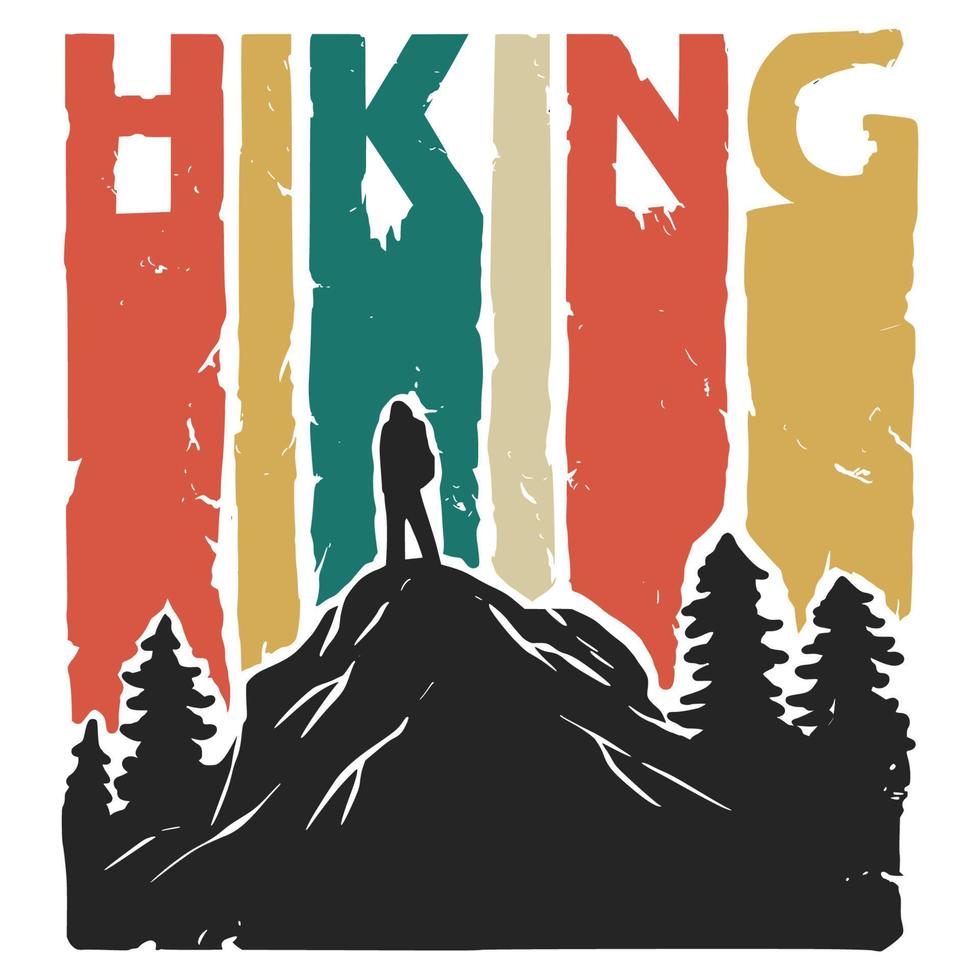 Hiking Hand drawn vector