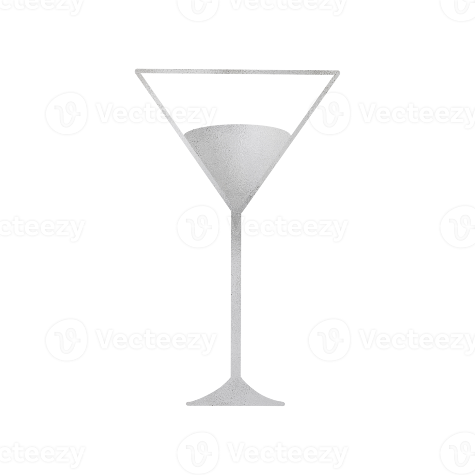Copa de vino metalizada plateada png