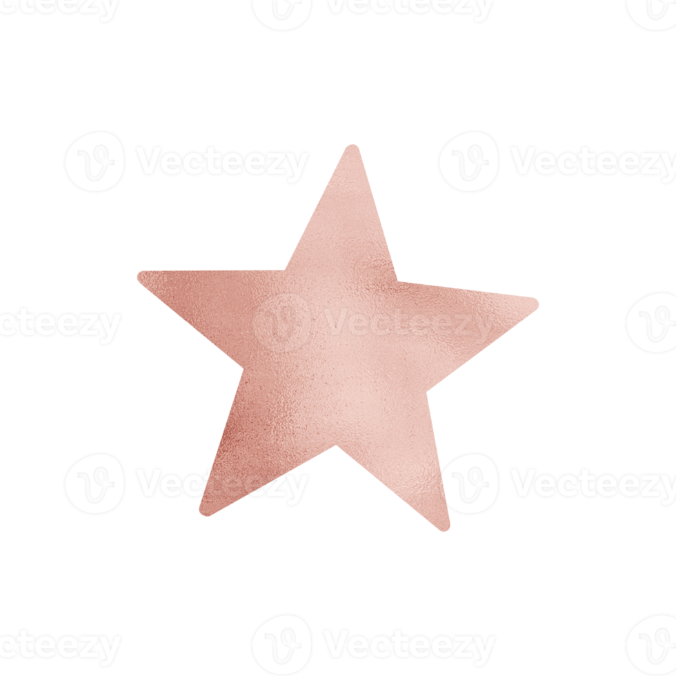 Rose Gold Metallic Star png