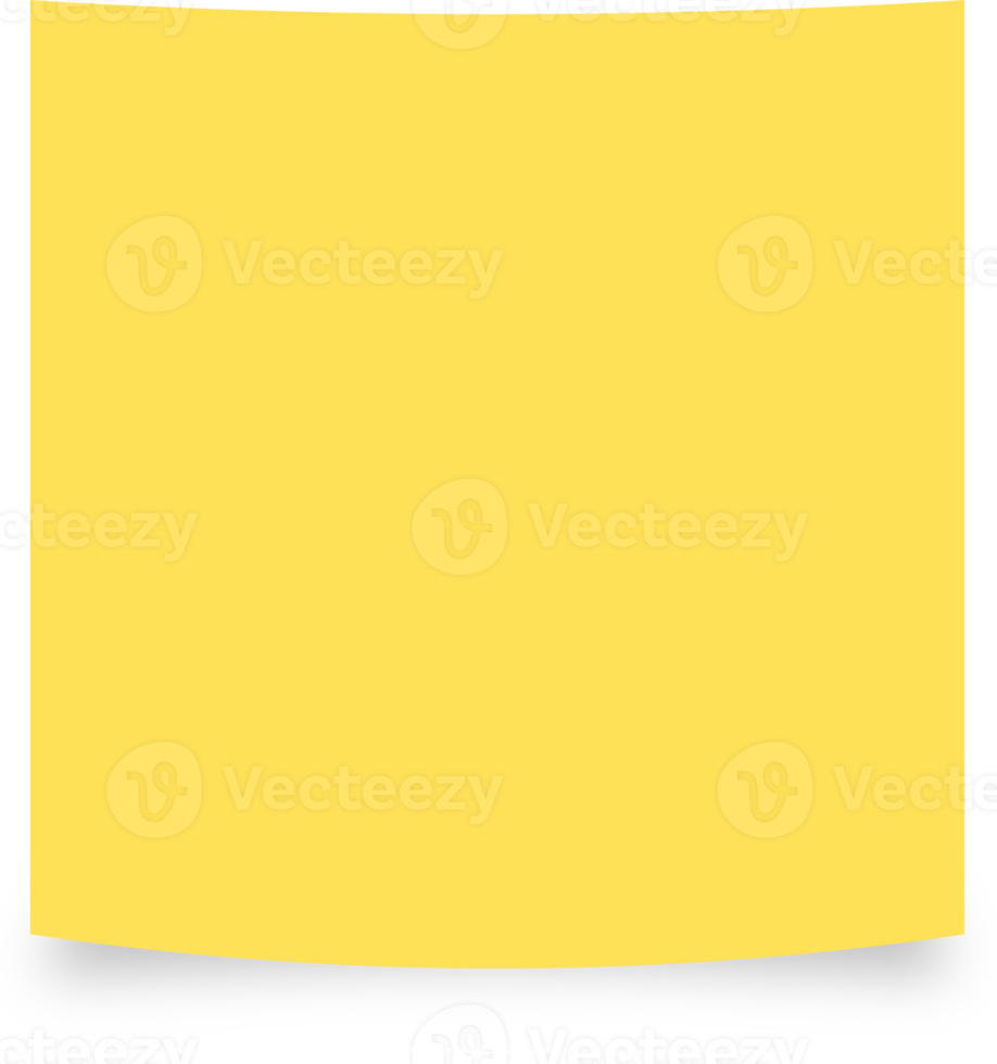 Sticky note paper in yellow colors. Reminder square illustration. png